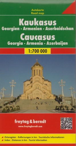 Kaukaz Gruzja Armenia Azerbejdżan mapa 1:700 000