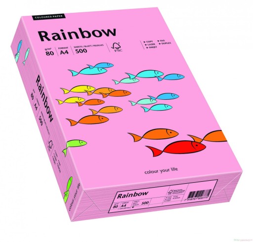 Papier kolorowy Rainbow 80g różowy R55 500A4