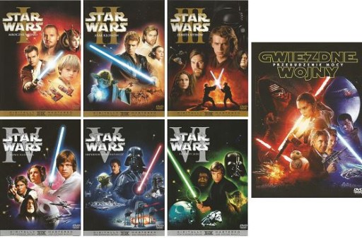 GWIEZDNE WOJNY 1 - 7 CAŁA SAGA STAR WARS 7 DVD