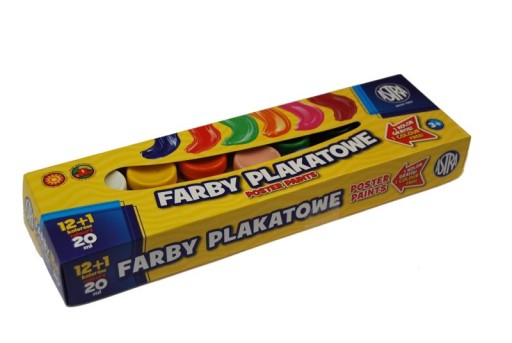 FARBY PLAKATOWE ASTRA 12 KOLORÓW 20 ml + 1 GRATIS