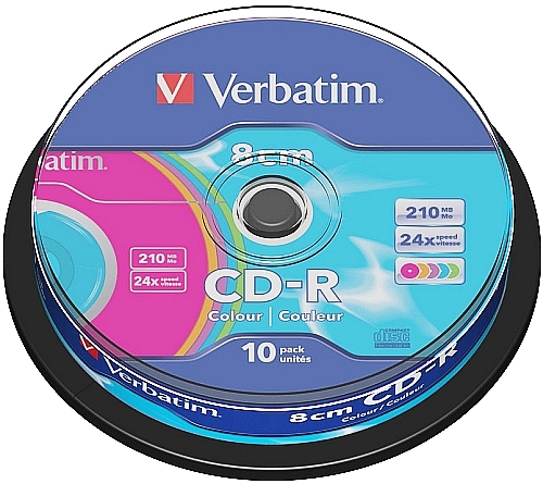 Verbatim CD-R Mini 210MB 8cm Cake 50 Kolorowe