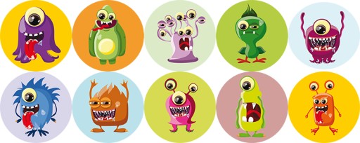 Magnesy na lodówkę magnesy ozdobne MONSTER 10 SZT