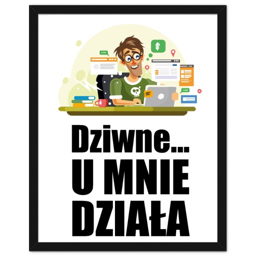 Oprawiony PLAKAT Prezent dla Informatyka, JAKOŚĆ!