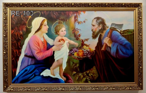 RELIGIJNY 110X70 CM OBRAZ W ZŁOTEJ RAMIE