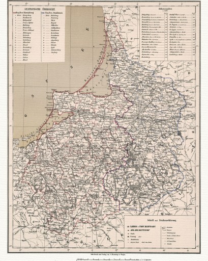 PRUSY WSCHODNIE KRÓLEWIEC OLSZTYN mapa 1875 r.