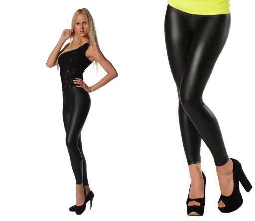 Lateksowe LEGGINSY GETRY SPODNIE LATEX roz. M/38