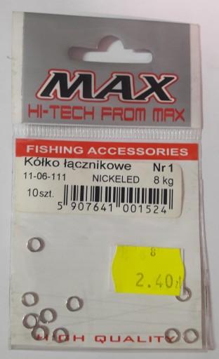 Kółka łącznikowe – MAX Fishing Team – nr 1, nikiel