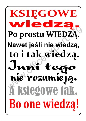 KSIĘGOWA KSIĘGOWY Prezent dla księgowej OBRAZ A4 antyrama