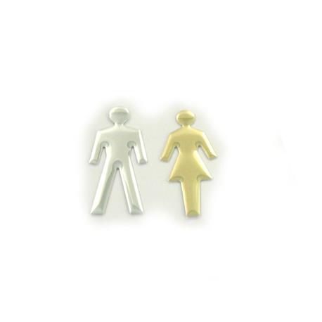 OZNACZENIE TOALETY WC SAMOPRZYLEPNE CHROM