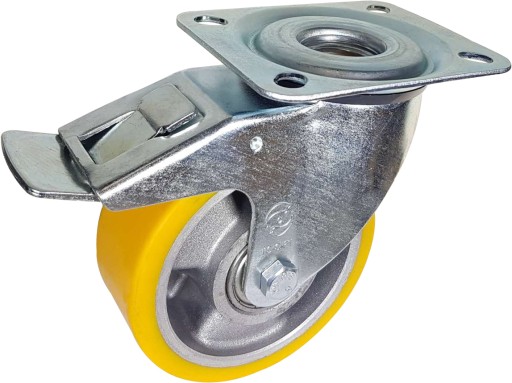 Zestaw kołowy skrętny z hamulcem 160mm nośn 500kg