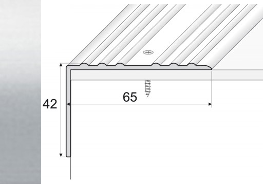 Listwa 90cm kątownik aluminium 42x65mm SREBRO A32