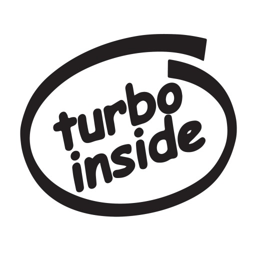 Naklejka na samochód TURBO INSIDE tuning wlepa