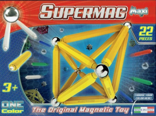 KLOCKI MAGNETYCZNE SUPERMAG MAXI ONE COLOR 22el.