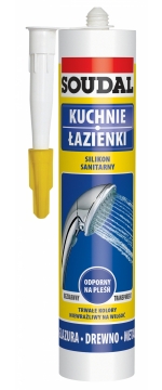 SILIKON KUCHNIE ŁAZIENKI BIAŁY SOUDAL 280ML