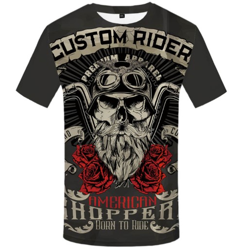 MĘSKA KOSZULKA T-SHIRT 3D HARLEY CHOPPER MOTOCYKL