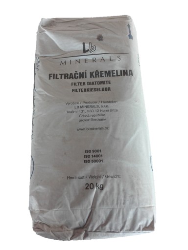 Ziemia okrzemkowa F50 filtracja 20 kg 88,88 netto