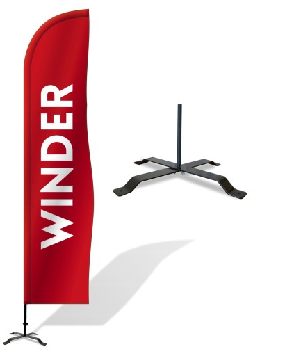 Flying baner WINDER 290cm + Podstawa KRZYŻAK FLAGA