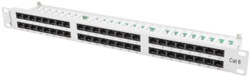 PATCH PANEL 48 PORT 1U KAT.6 UTP SZARY LANBERG