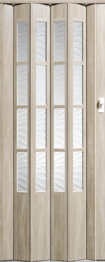 DRZWI HARMONIJKOWE VIVALDI CRYSTALLINE GLASS DĄB SREBRNY 56 CM