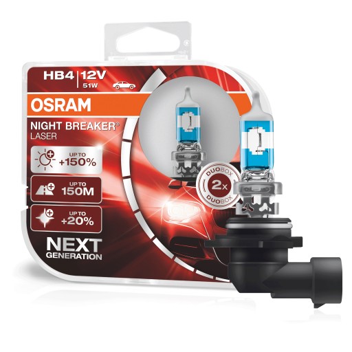 OSRAM Żarówki HB4 Night Breaker Laser +150%