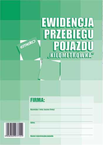 Ewidencja przebiegu pojazdu KILOMETRÓWKA Emeko 715