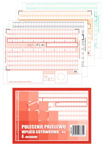 DRUK POLECENIE PRZELEWU 1+3 A6 EMEKO