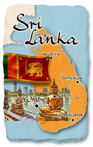 SRI LANKA WYSPA CEJLON magnes lodówkę kamień 509