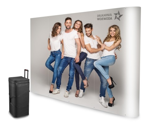 ŚCIANKA REKLAMOWA targowa 3x3 POPUP KUFER PROJEKT Ścianka targowa, stoisko