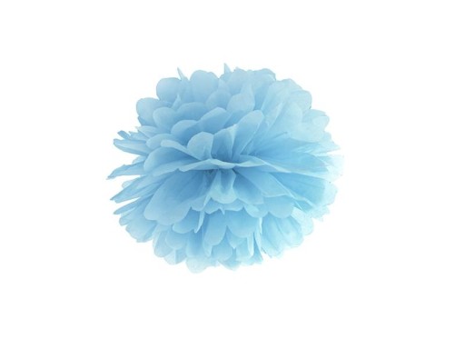 POMPON BIBUŁOWY 25 CM niebieski PARTY ŚLUB