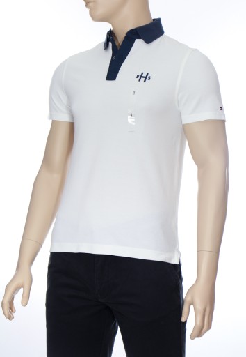 TOMMY HILFIGER ELEGANCKIE BIAŁE POLO CUSTOM FIT S/P USA