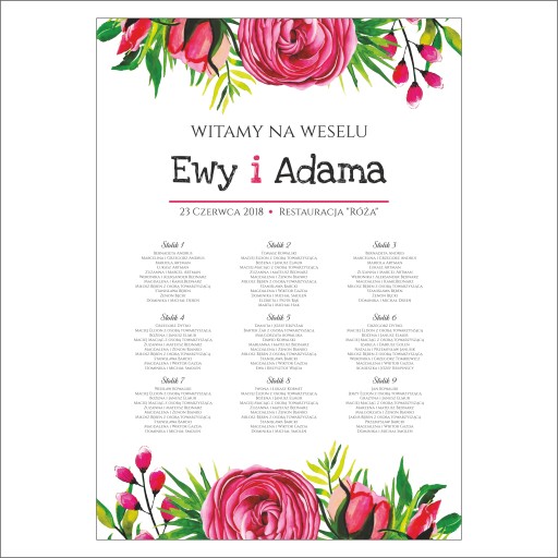 Plansza Lista gości B1 100x70cm New Style Plakat