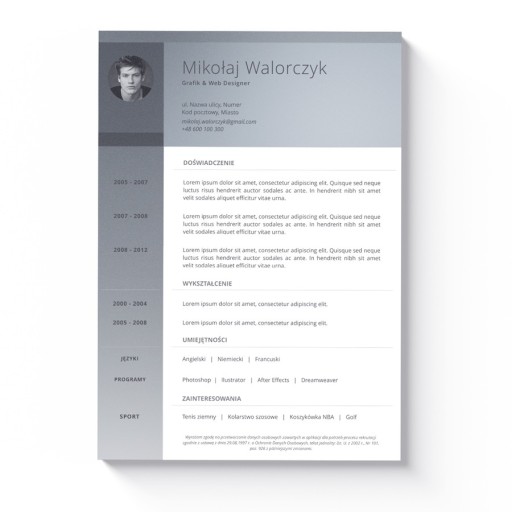 NOWOCZESNY SZABLON CV + LIST MOTYWACYJNY MS WORD