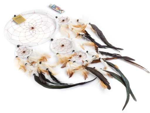 PIĘKNY ŁAPACZ SNÓW DREAMCATCHER 70cm Biały