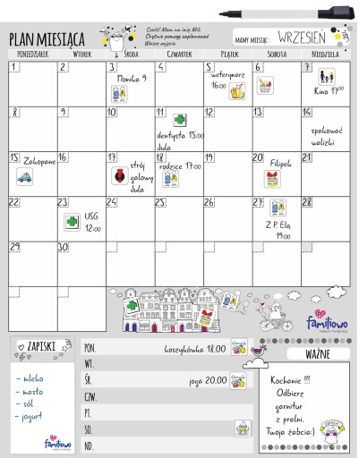 Planer na lodówkę Standard (zestaw)