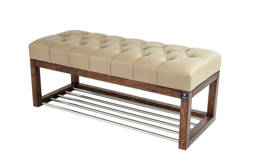 60 Producent Ławka Pikowana Beż EMRA WOOD