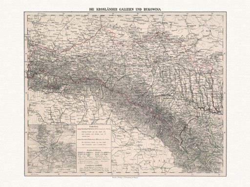 POLSKA GALICJA BUKOWINA LWÓW mapa 1875 r.