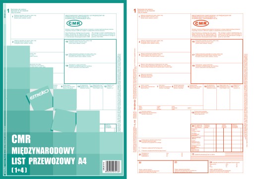 DRUK CMR MIĘDZYNARODOWY LIST PRZEWOZOWY A4 EMEKO
