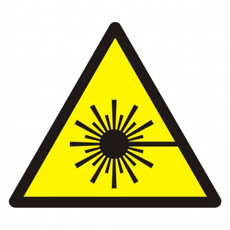 Ostrzeżenie przed wiązką lasera FOLIA naklejka 5x5