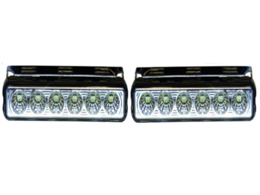 2 x Lampa 6 LED błyskowa 16cm pomarańczowa 12V 24V