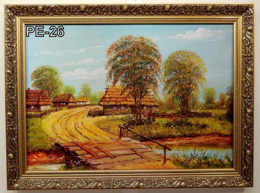 PEJZAŻ 80X60 CM OBRAZ W ZŁOTEJ RAMIE