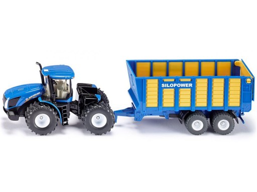 SIKU 1947 TRAKTOR NEW HOLLAND + PRZYCZEPA 1:50