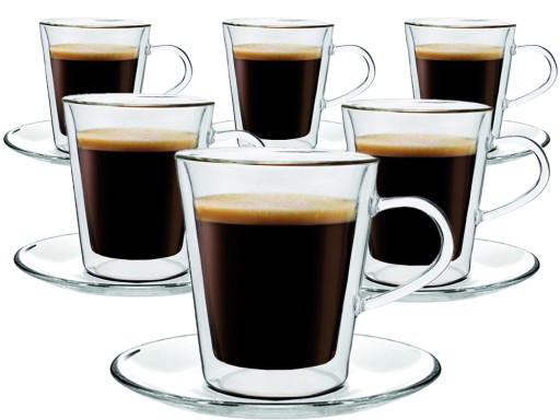 SZKLANKI TERMICZNE KUBKI KAWY HERBATY DOPPIO MAXXO 100ML SPODKI 6 SZTUK DUO