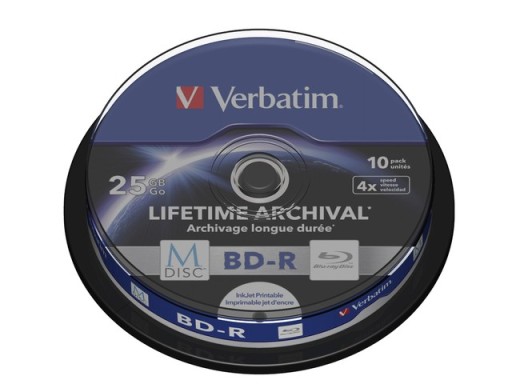 M-DISC BD-R VERBATIM 25GB X4 INKJET PRINTABLE