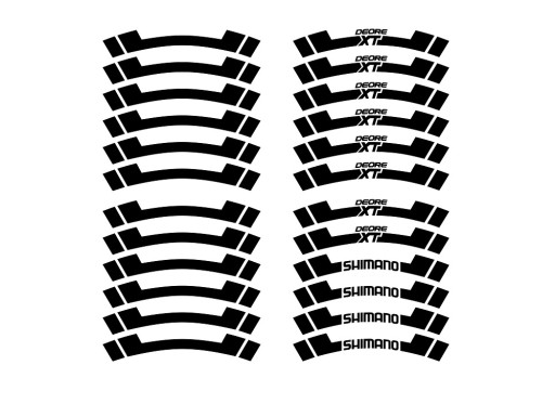 Zestaw naklejek DEORE XT SHIMANO na koła 20mm