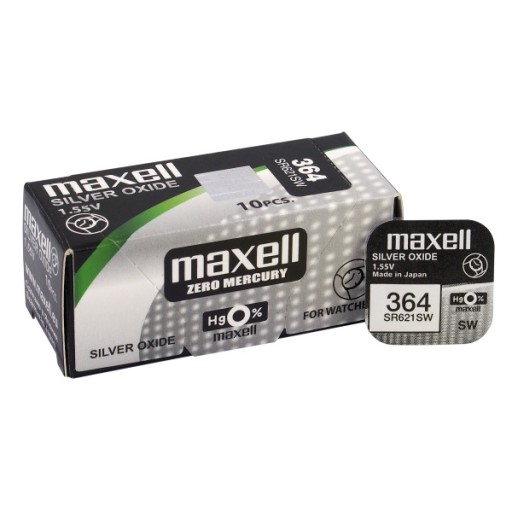 10x BATERIA srebrowa MAXELL 364 / SR 621 SW