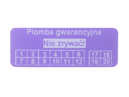 PLOMBY SERWISOWE STICKERY 30x11 PURPUROWY 1000SZT