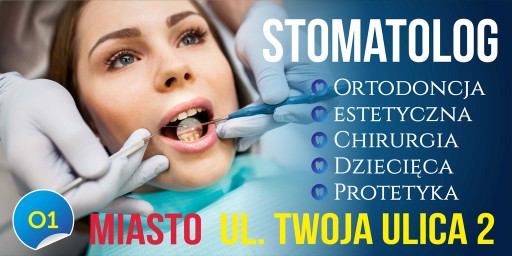 Baner reklamowy Reklama - Stomatolog Dentysta 3x1m