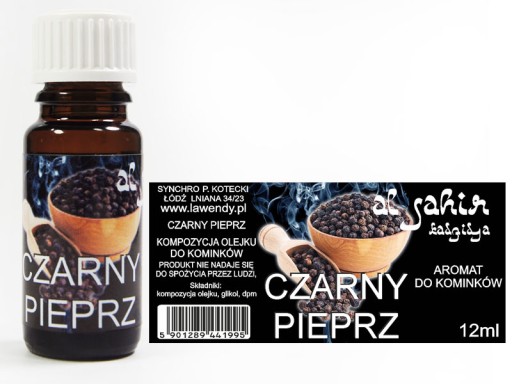 OLEJEK CZARNY PIEPRZ DO KOMINKÓW ETERYCZNY 12 ML