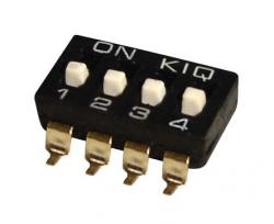 DIP Switch x4 SMD PIANO R=2,54mm ON-OFF