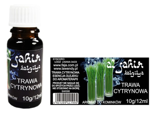 TRAWA CYTRYNOWA 12 ML OLEJEK ZAPACHOWY NATURALNY